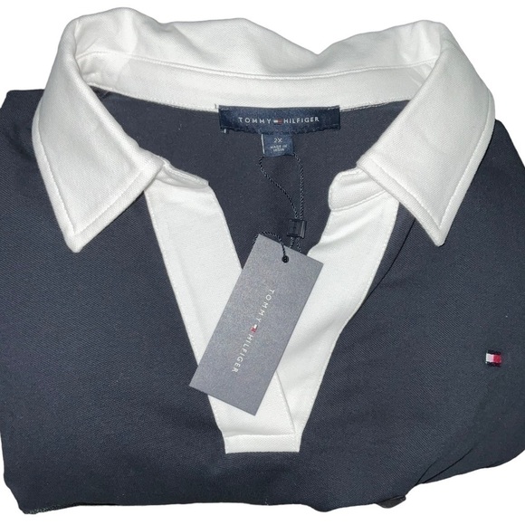 Tommy Hilfiger Plus Size Johnny-Collar Rugby
Dress. Navy Blue. 2X/3X - Picture 4 of 6